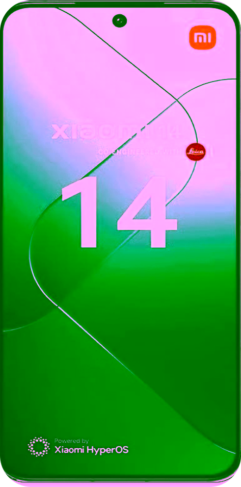 Vorderansicht eines Xiaomi 14 Smartphones.